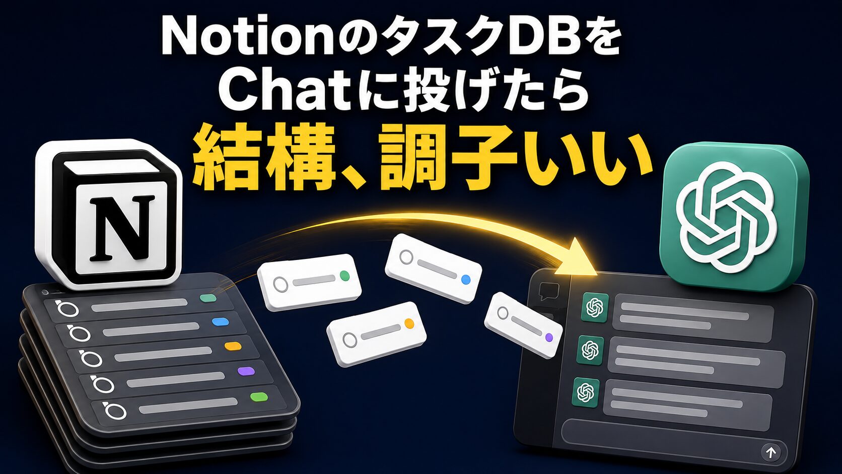 NotionとChatGPTでタスク管理するイメージ